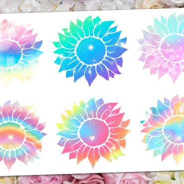 Sunflower Rainbow Illustrations Templates 256586