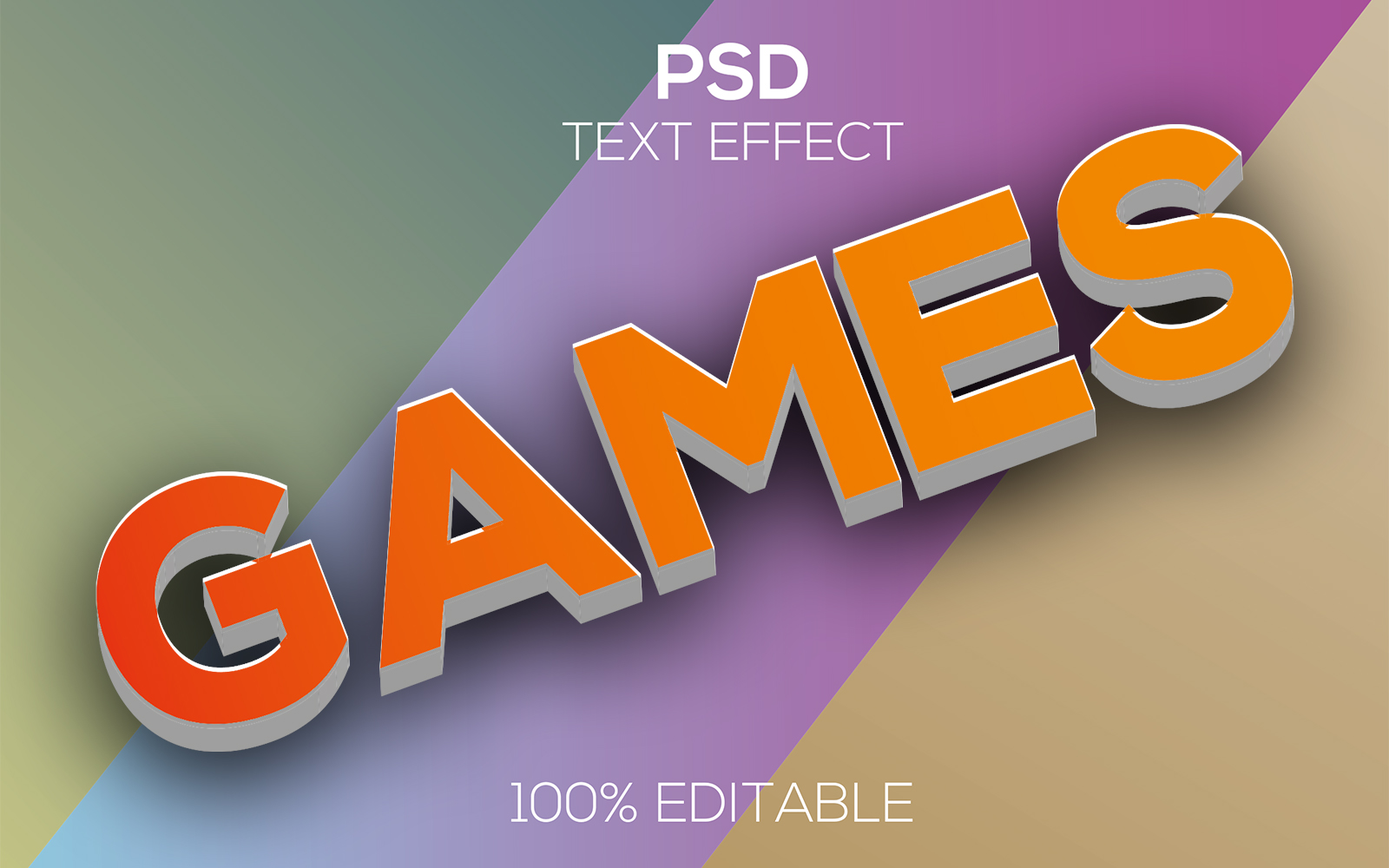 Games | Modern 3d Editable Games Psd Text Effect