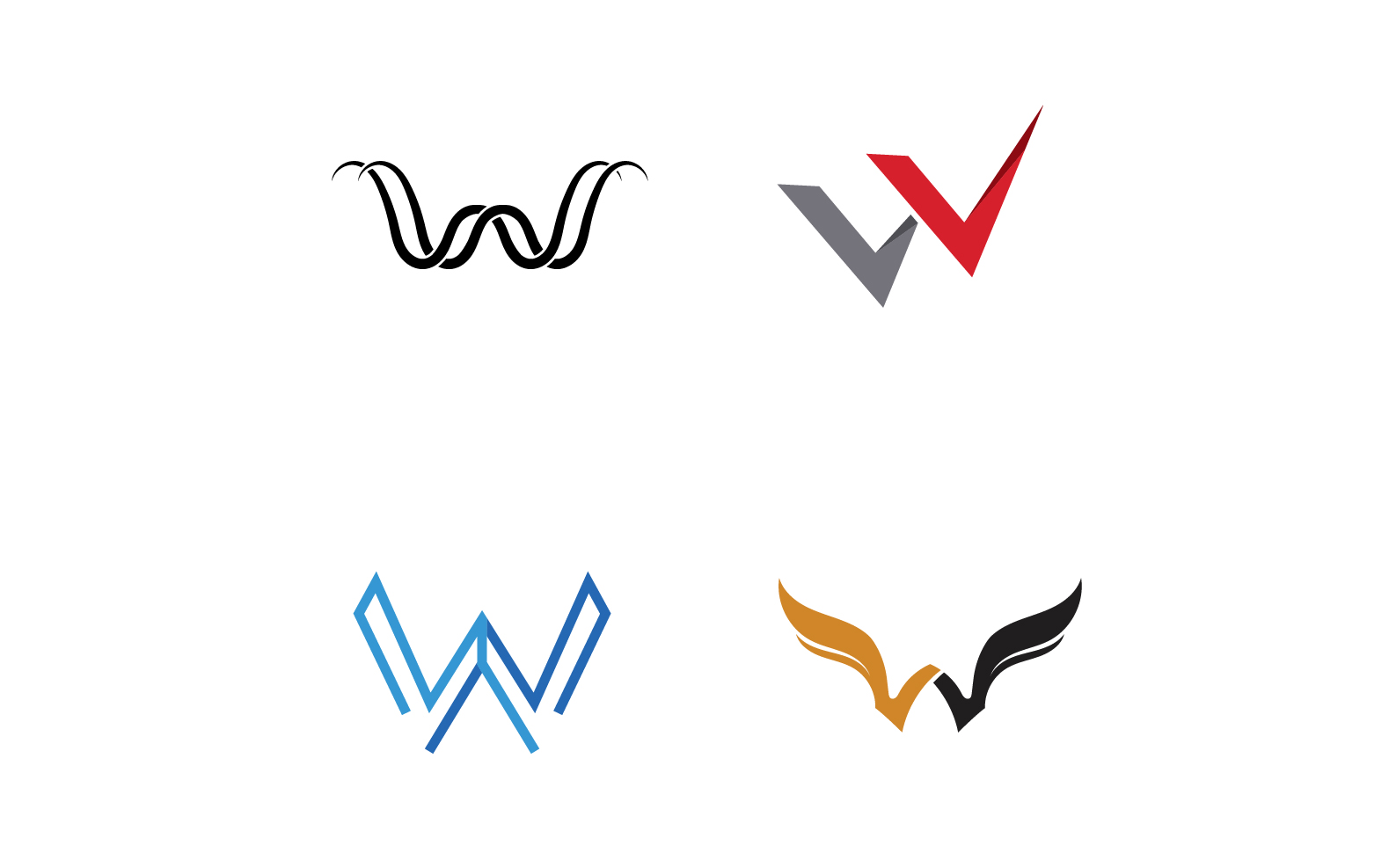 W Letter Initial Logo Vector Design V20