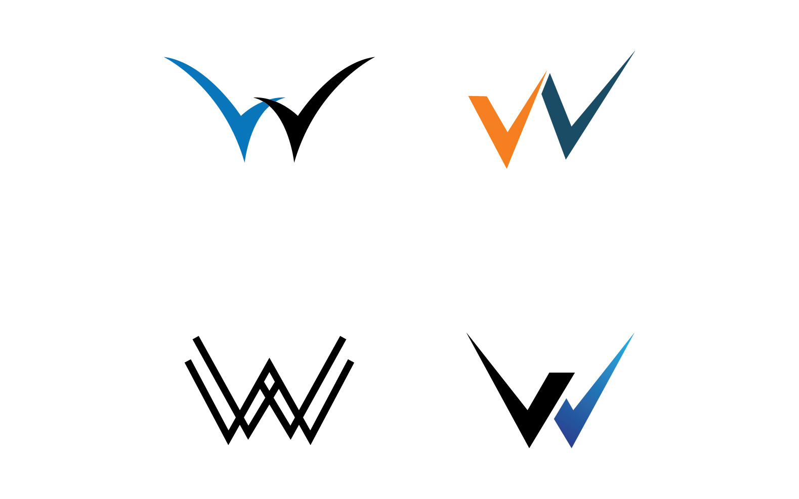W Letter Initial Logo Vector Design V38