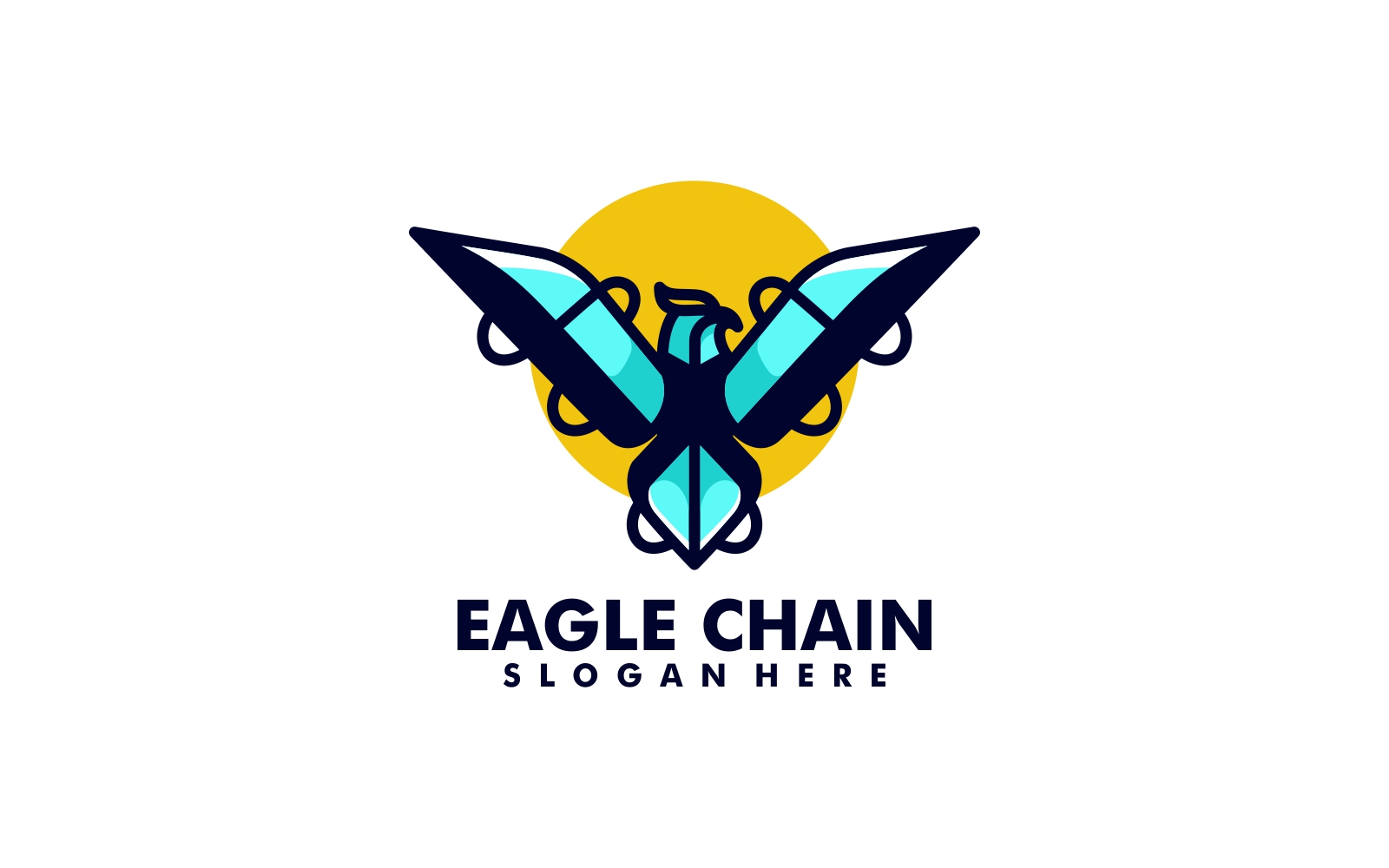 Eagle Chain Simple Mascot Logo