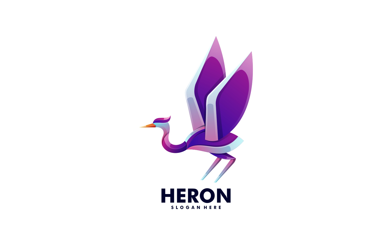 Vector Heron Gradient  Logo Design
