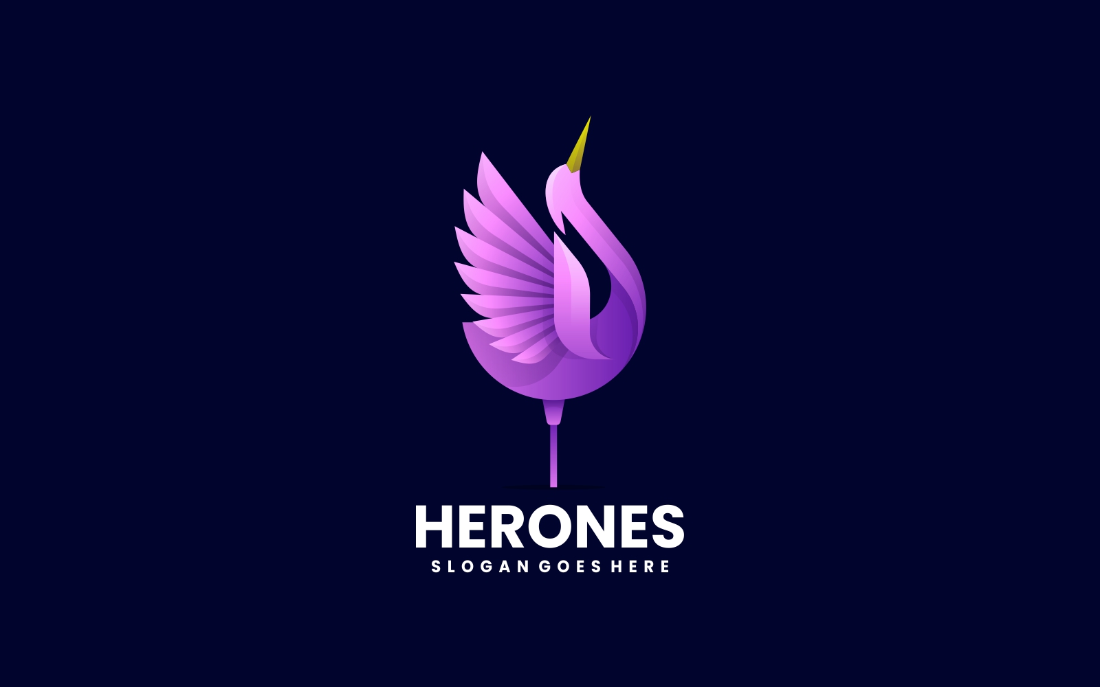 Vector Heron Gradient Logo Template