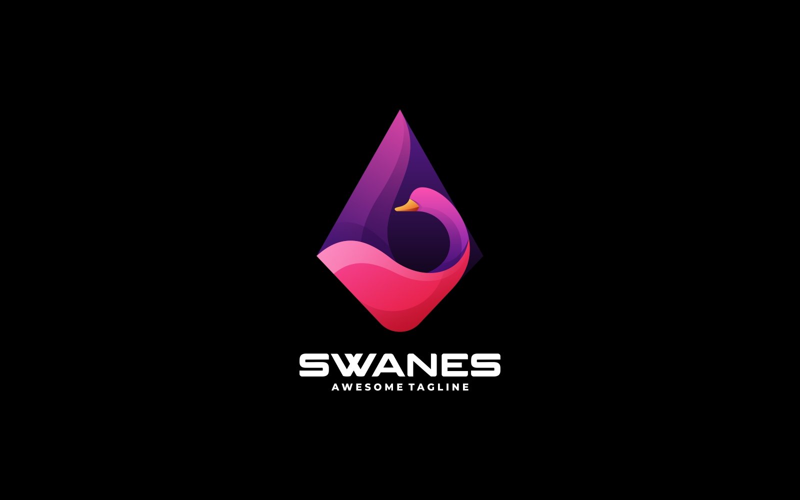 Vector Swan Gradient Color Logo Style