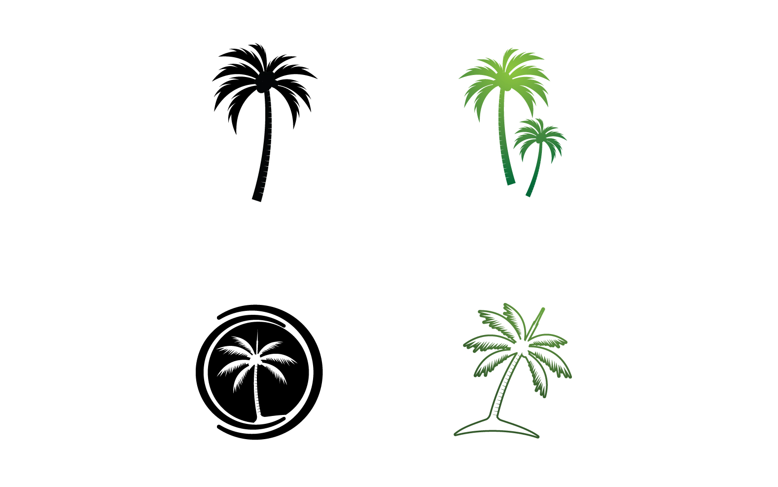 Coconut Palm Tree Logo And Symbol Vector V22