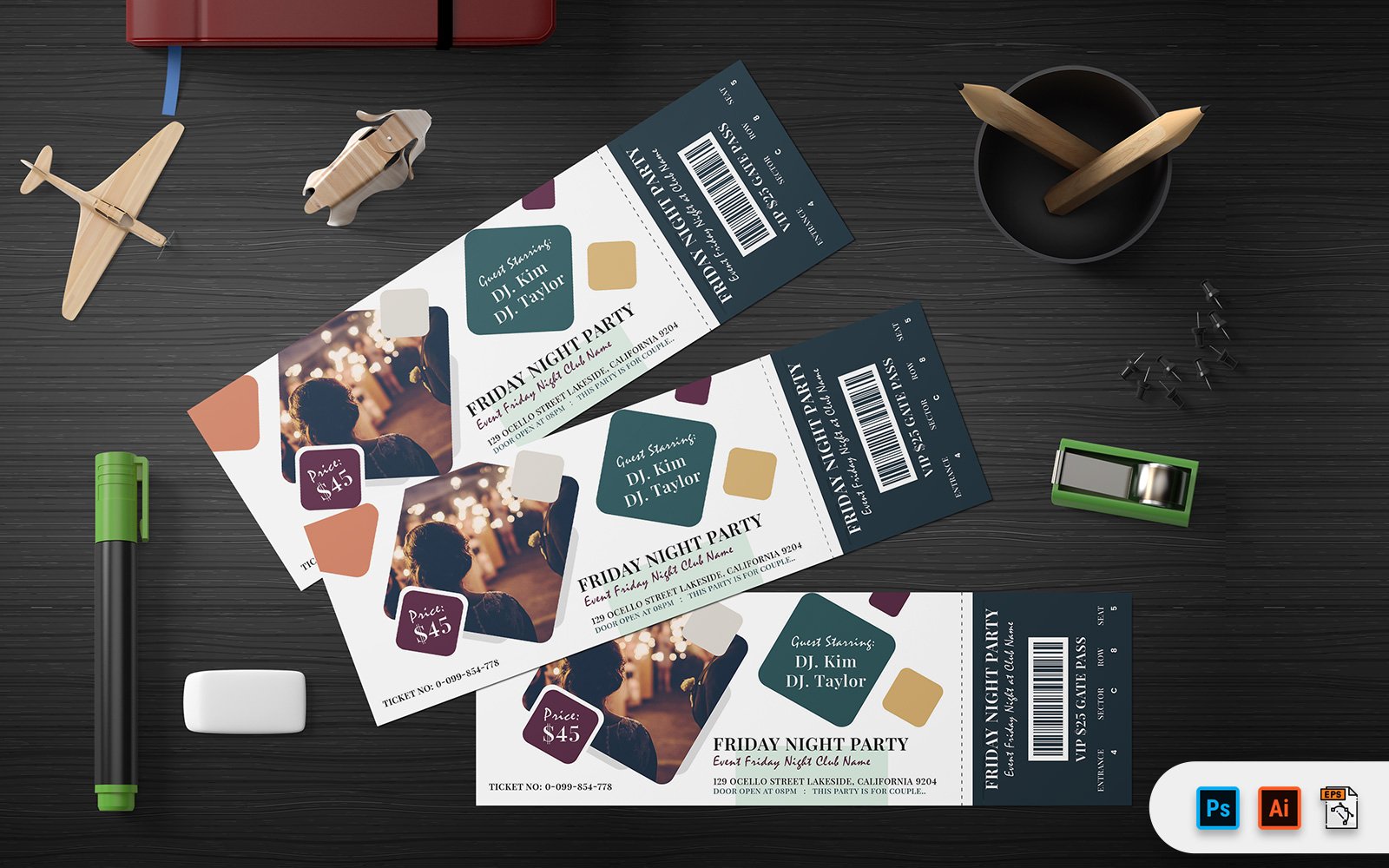 Event Ticket Print Template