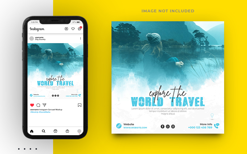 Social Media Travel Instagram Post Banner Template Design