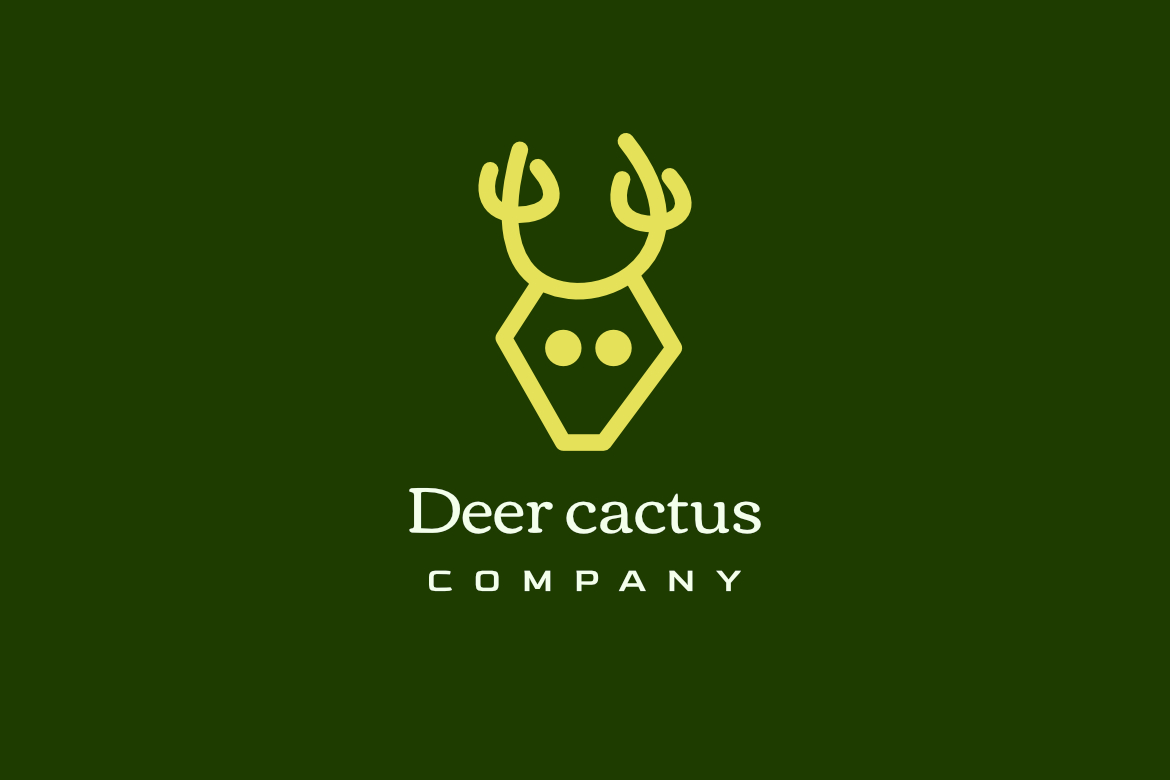 Deer Cactus Flat Animal Logo