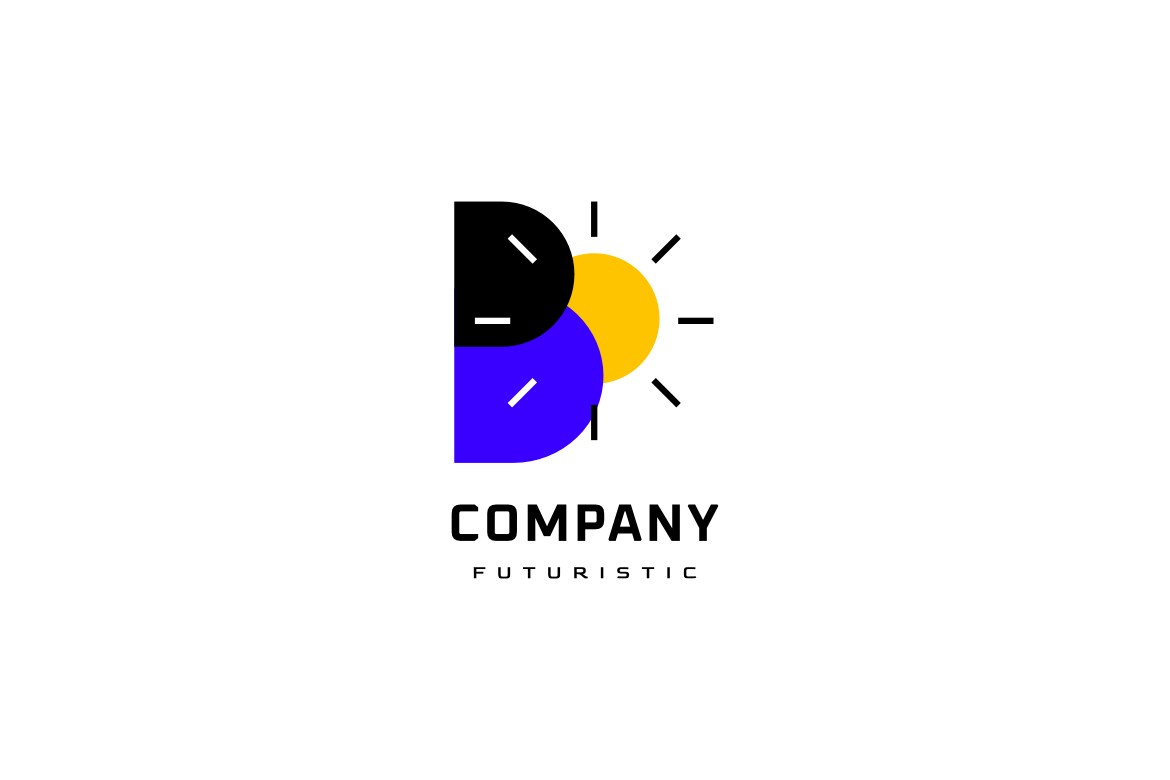 Letter B Sun Clever Flat  Logo