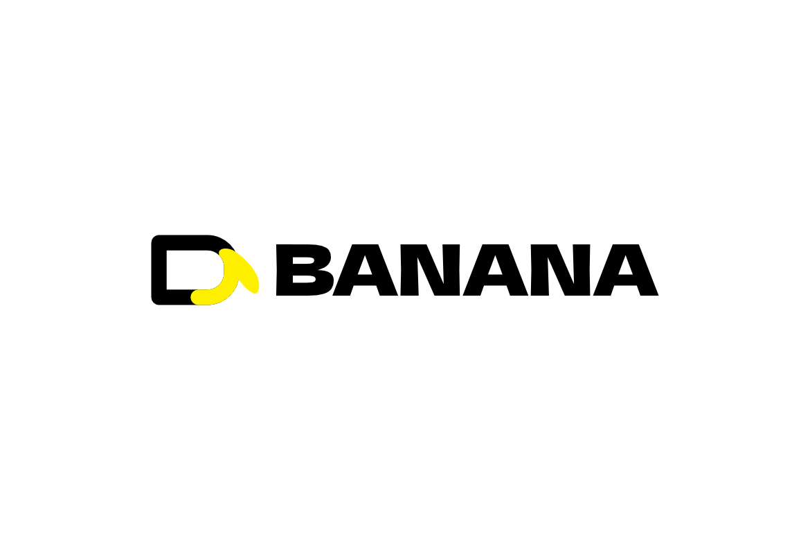 Letter D Banana Fruit Clever Logo