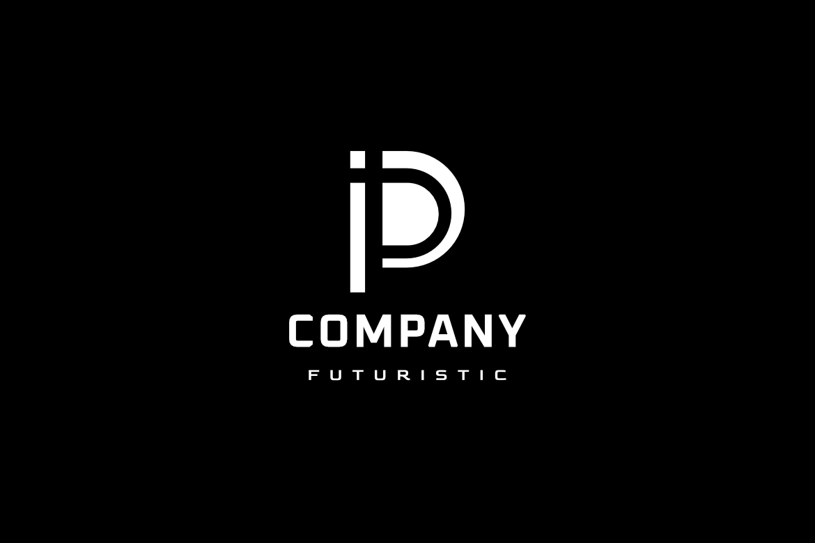 Letter P Tech Dynamic Flat Logo