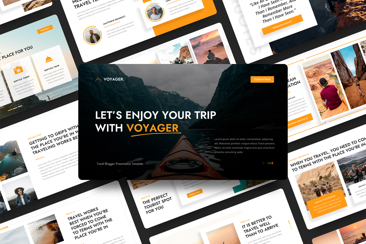 Voyager - Travel Blogger Google Slide Template