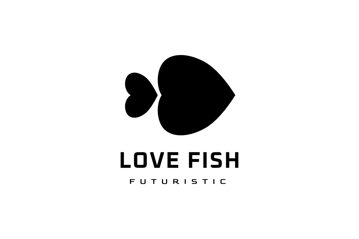 Love Fish Unique Clever Logo