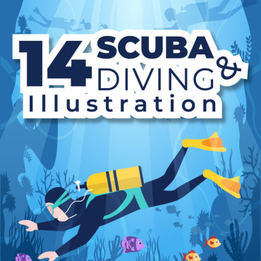 Diving Underwater Illustrations Templates 258121