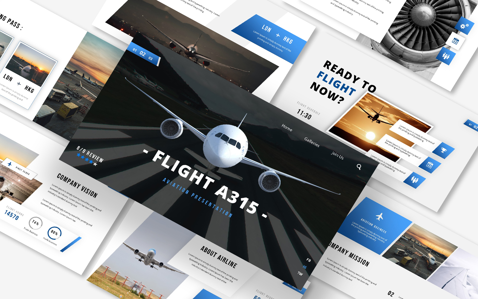 Flight Boing B365 Google Slides Presentation