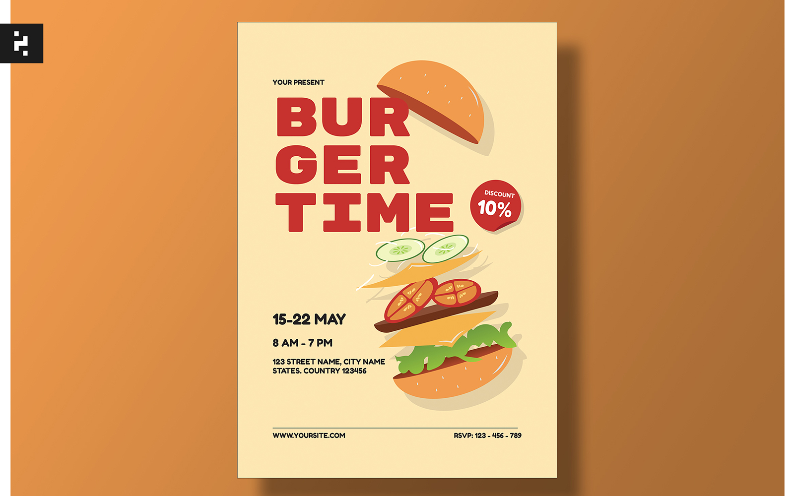 Burger Time Food Promotion Flyer