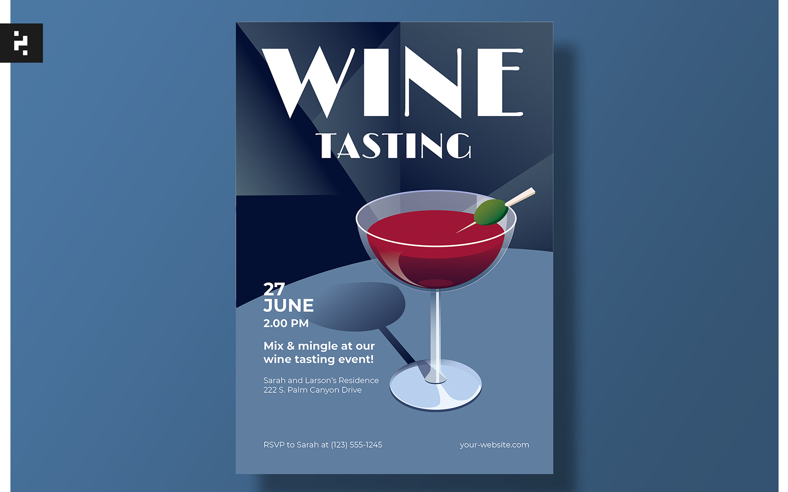 Wine Tasting Flyer Template - Art Deco