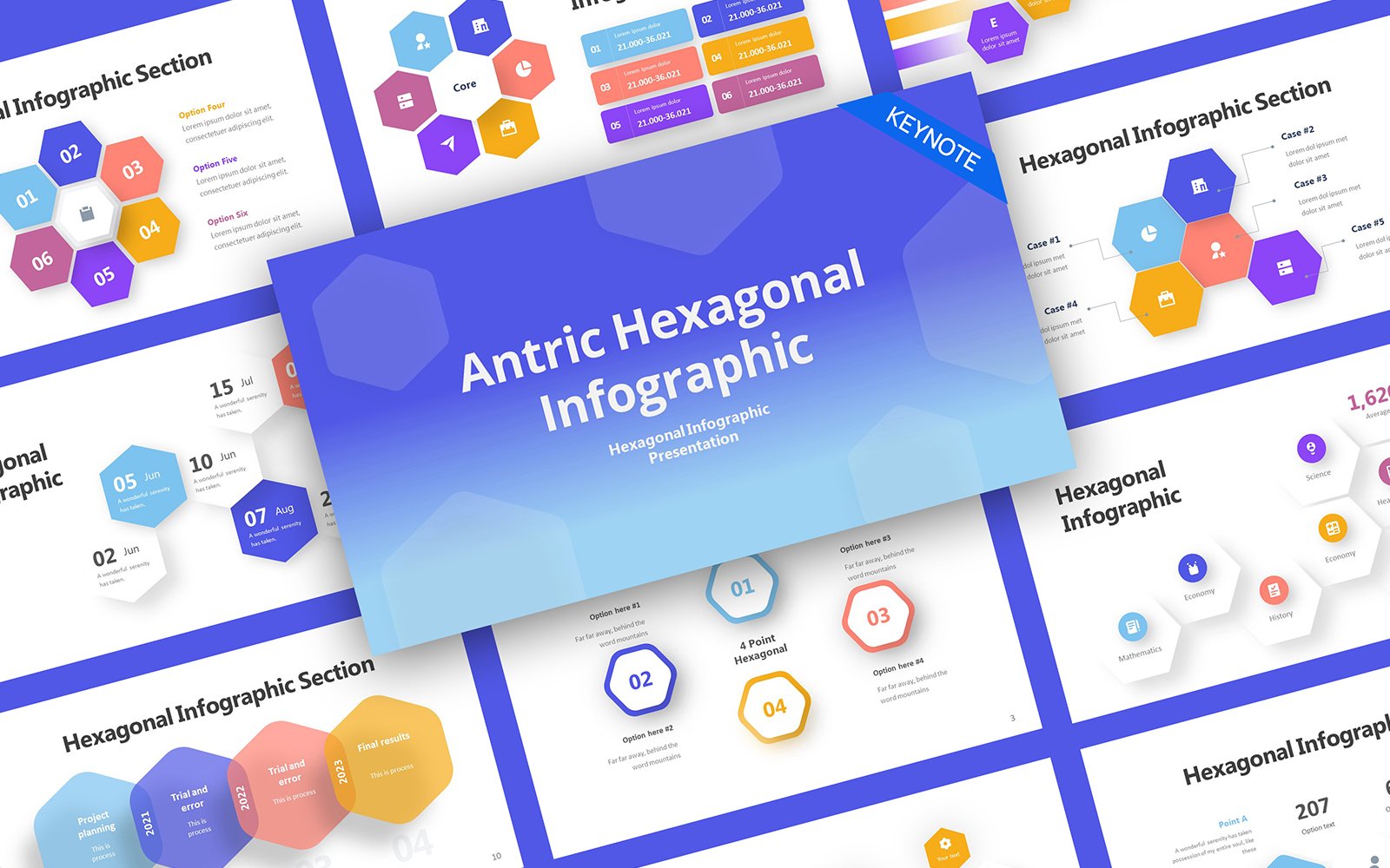 Antric Hexagonal Infographic Keynote Template