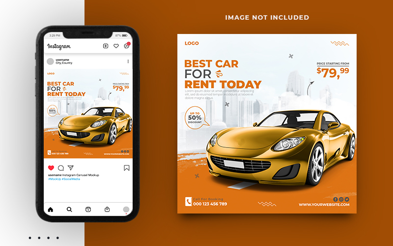 Rental Car Social Media Instagram Post Template