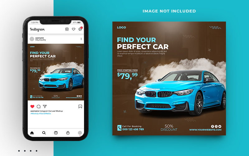 Rental Car Promo Social media Post Banner Template Design