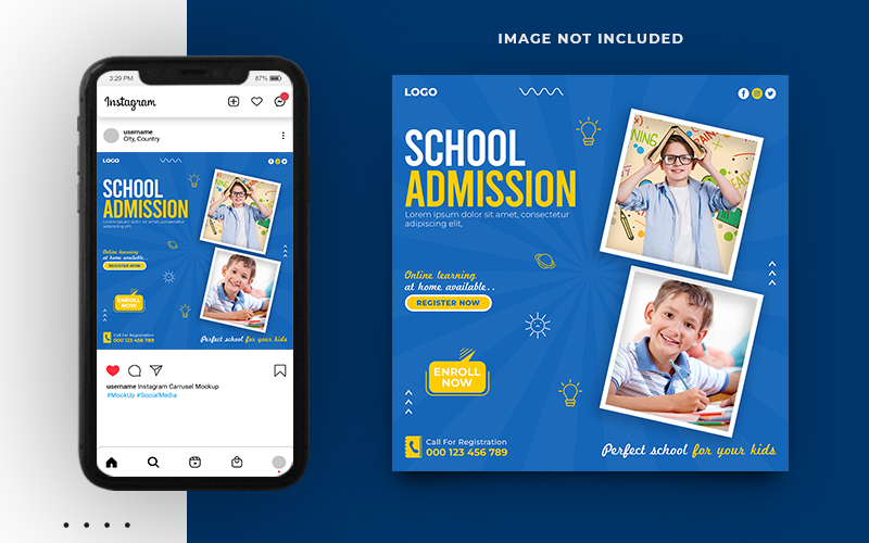School And College Admission Social media Post Banner Design Template