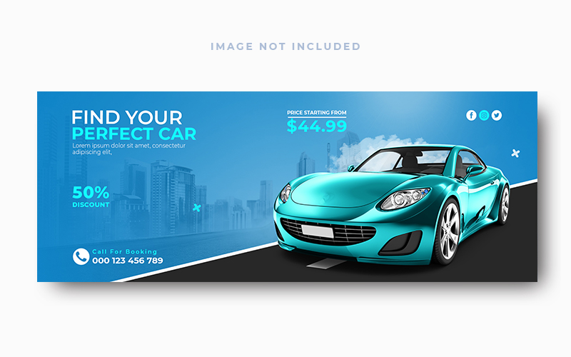 Rent Car Social Media Page Cover Template Design