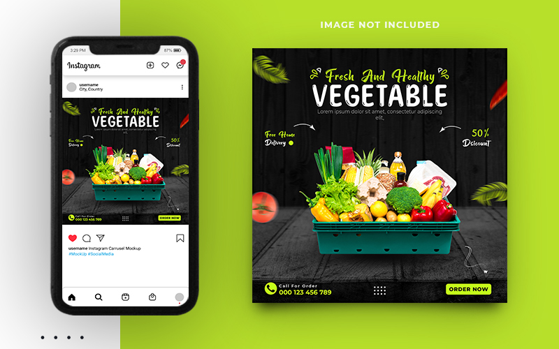 Vegetables And Fruits Social Media Post Banner Design Template