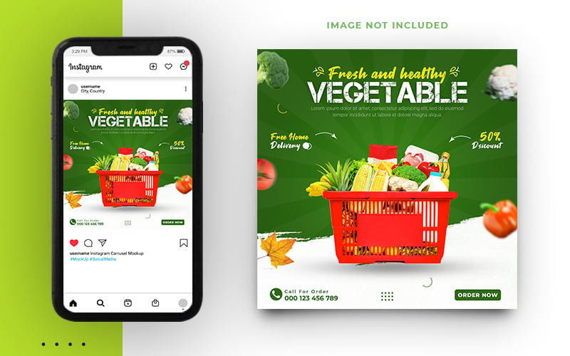 Vegetables And Fruits Social Instagram Media Post Banner