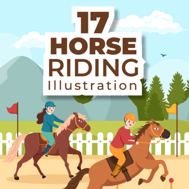 Riding Racehorse Illustrations Templates 258287