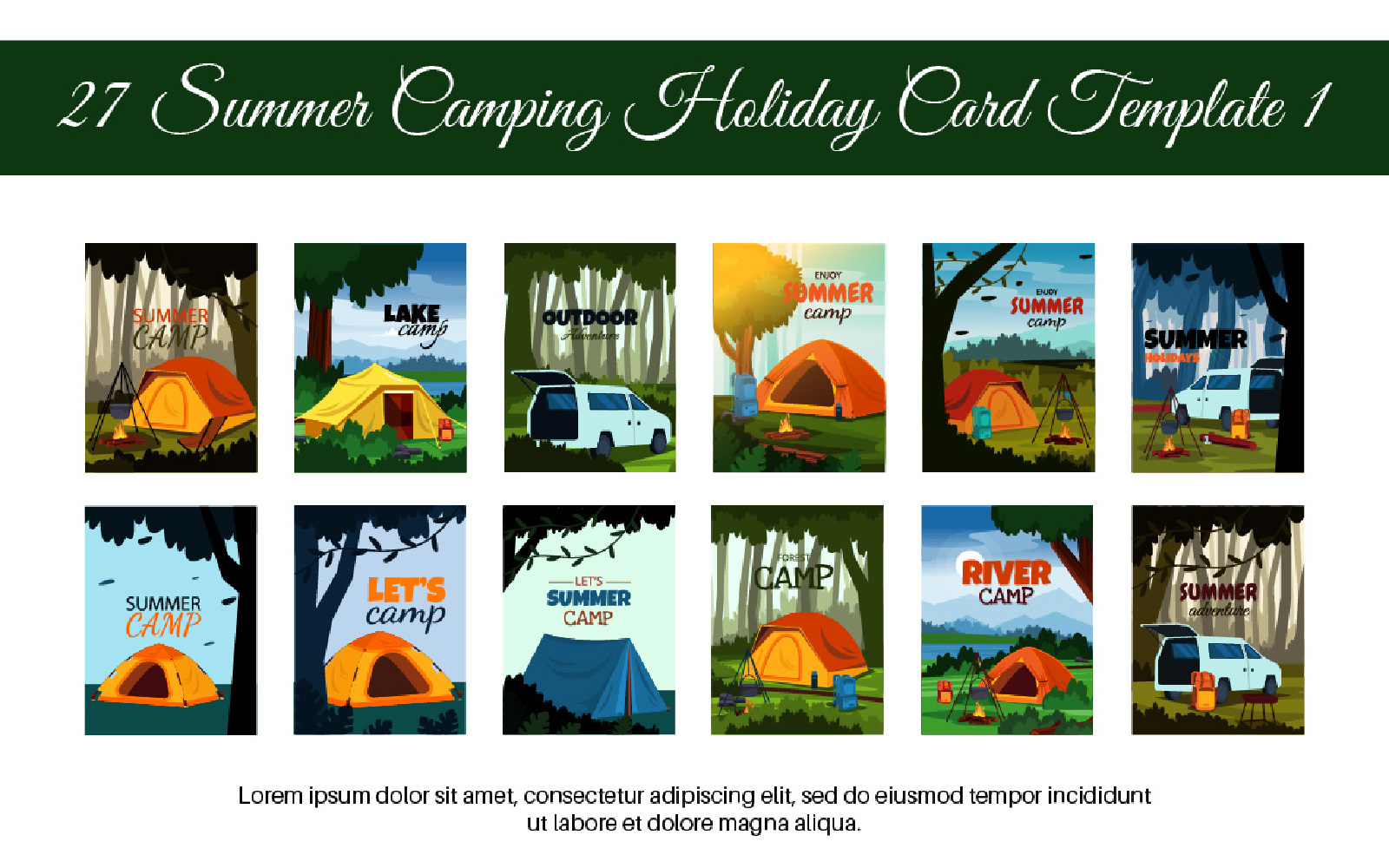 27 Summer Camping Holiday Card Template 1