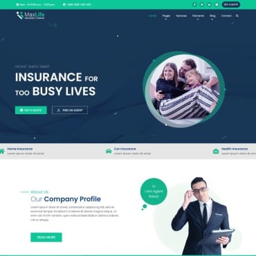 Insurance Agent Responsive Website Templates 258372