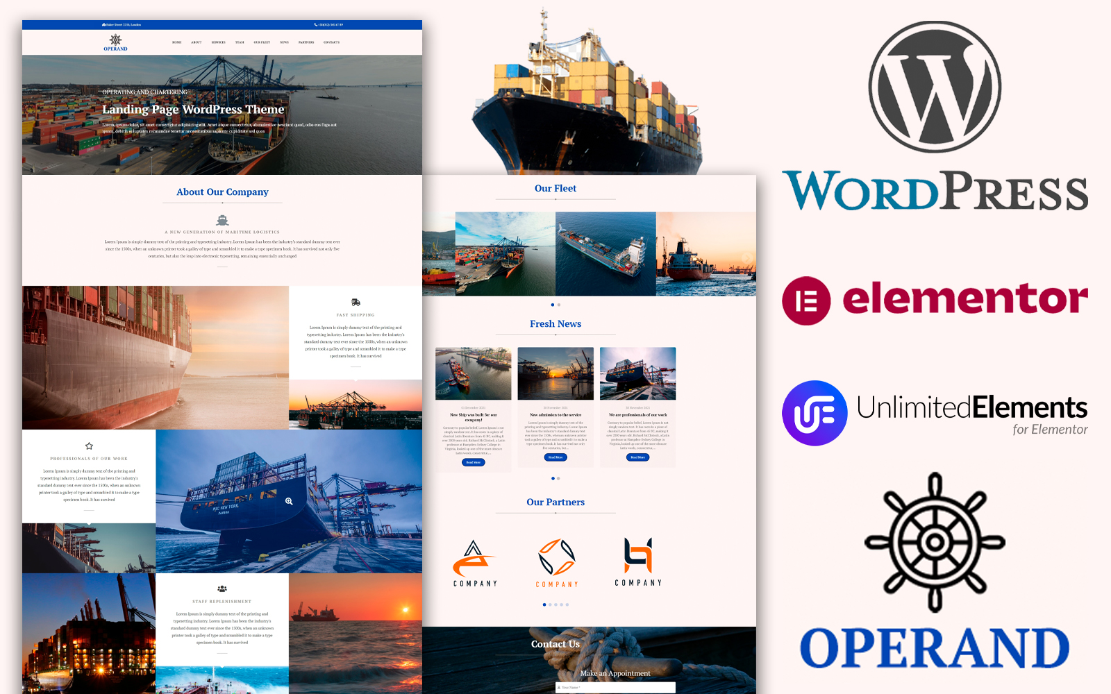 Operand - Operating & Chartering Landing Page WordPress Theme