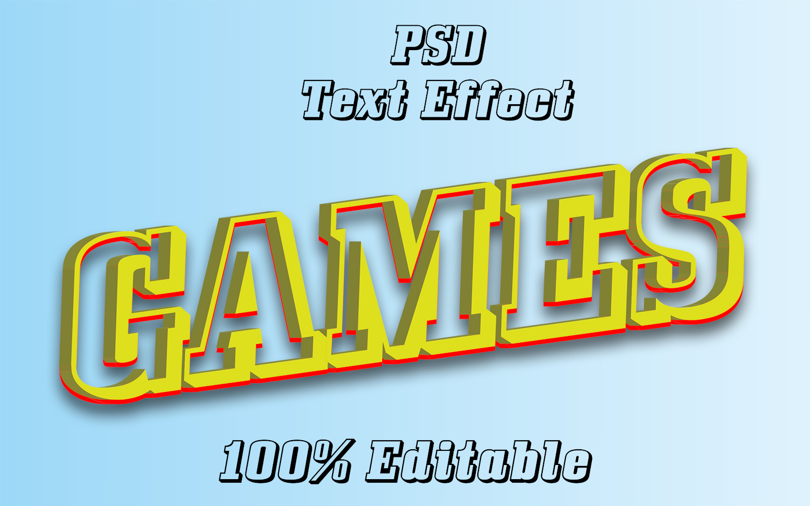 3D Games Psd Text Effect | Modern 3d Games Psd Text Effect