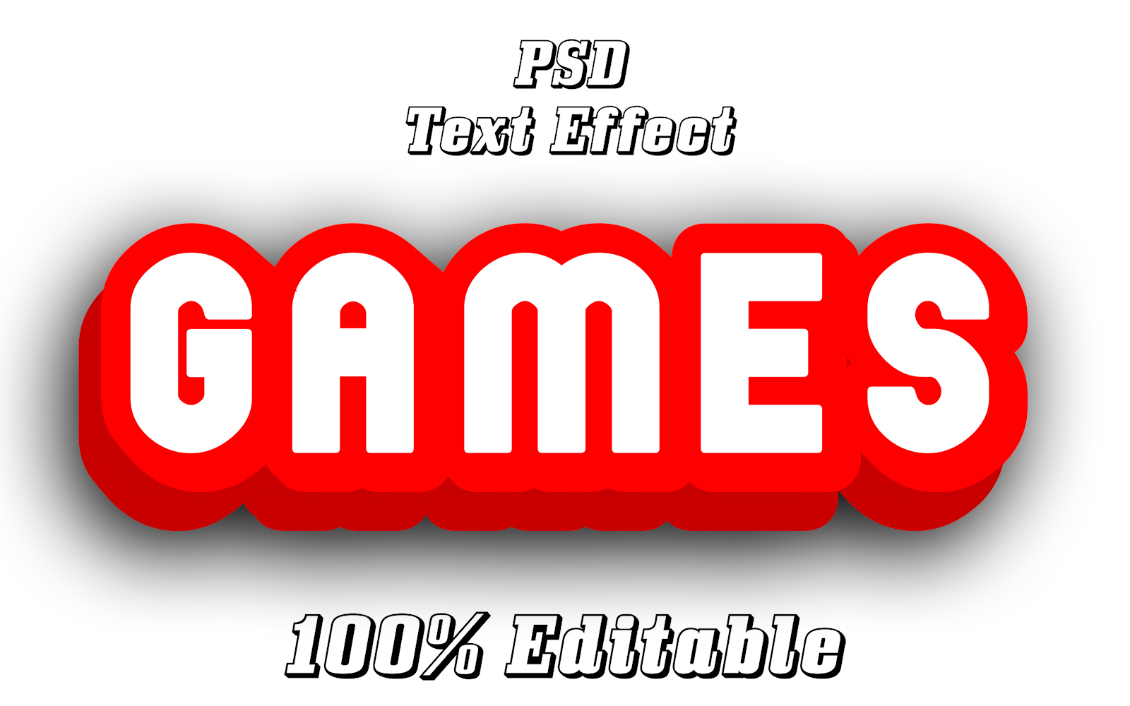 Modern 3d Games Psd Text Effect  | 3D Games