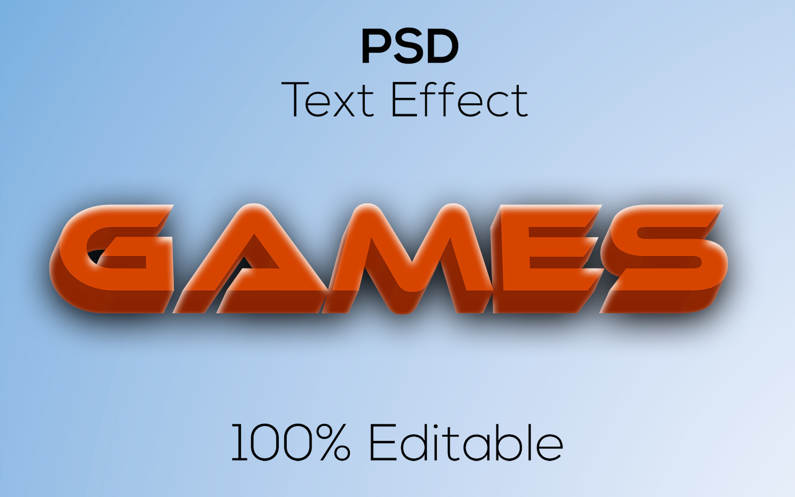 3D Games | Modern Editable 3d Games Psd Text Effect