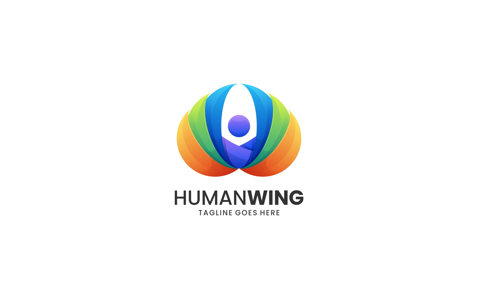Human Wing Gradient Colorful Logo