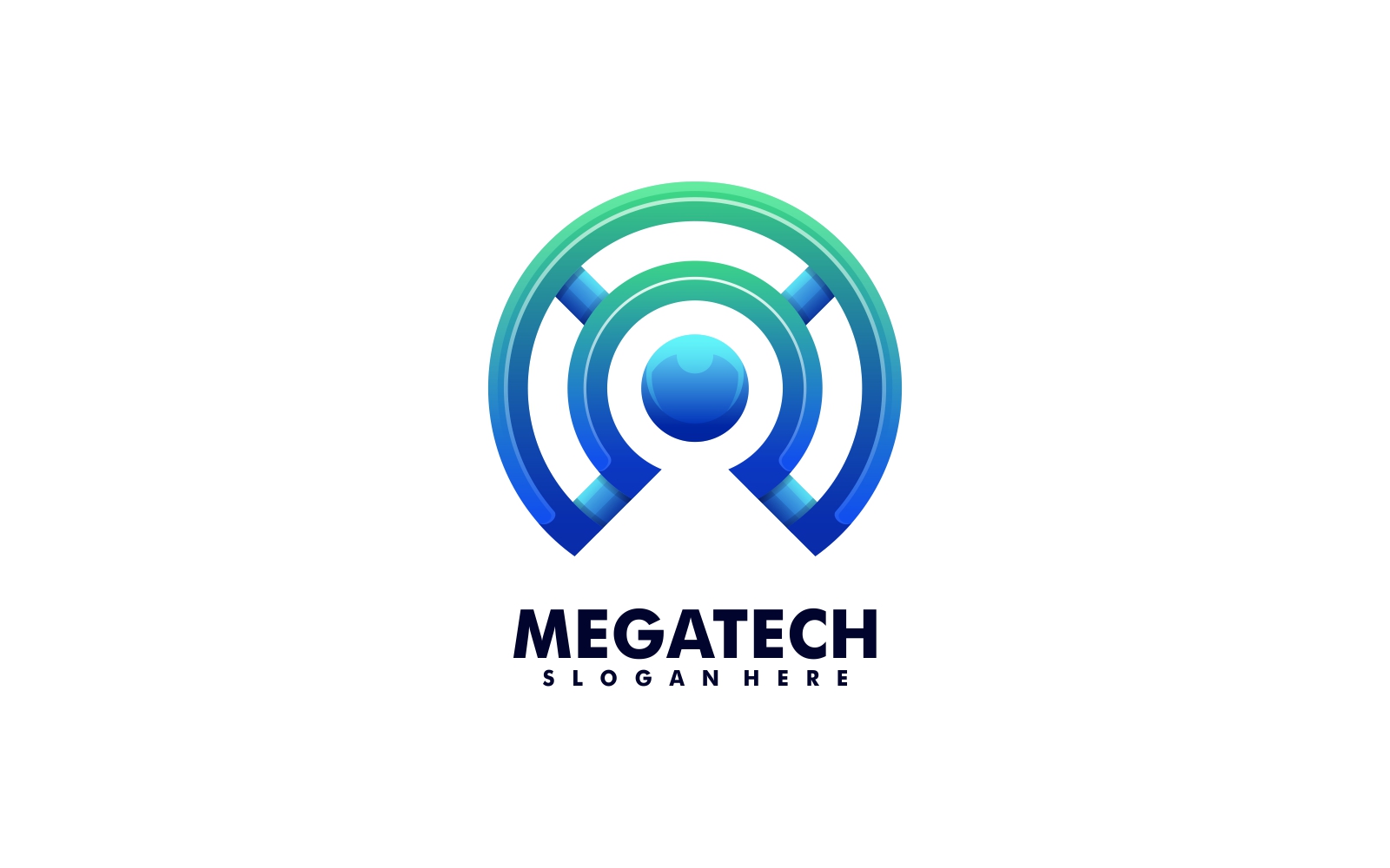 Mega Tech Gradient Logo Style
