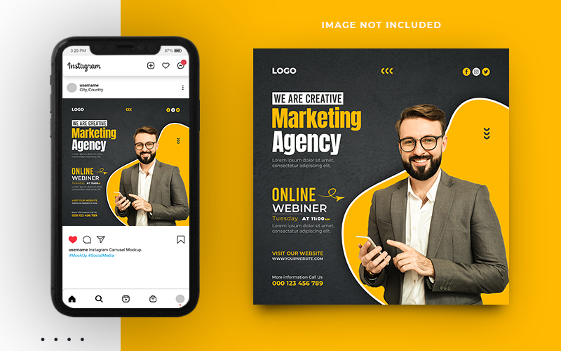 Business Marketing Agency Social Media Post Template Design