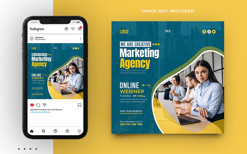 Business Marketing Agency Instagram Social Media Post Banner Template