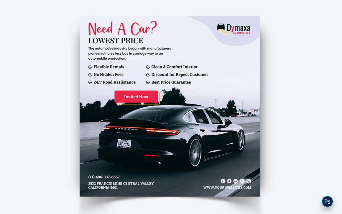 Automotive Social Media Instagram Post Template-21