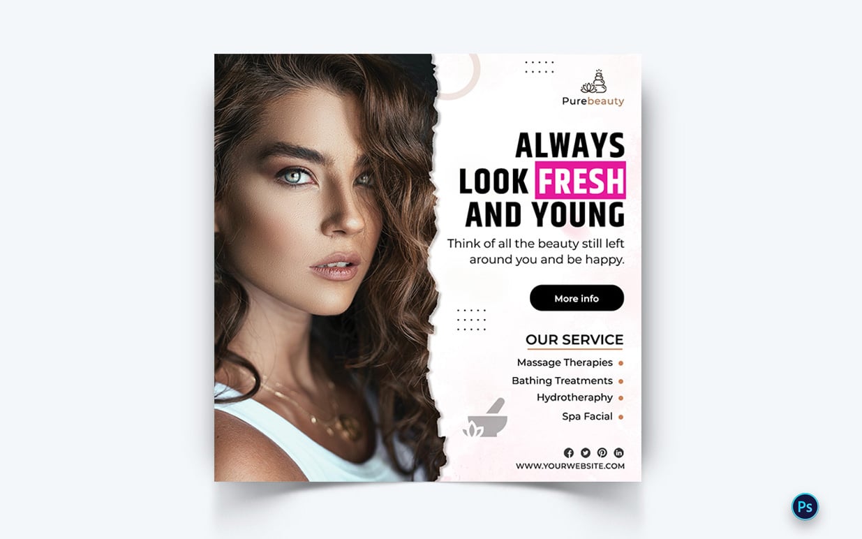 Beauty and Spa Social Media Instagram Post Template-49