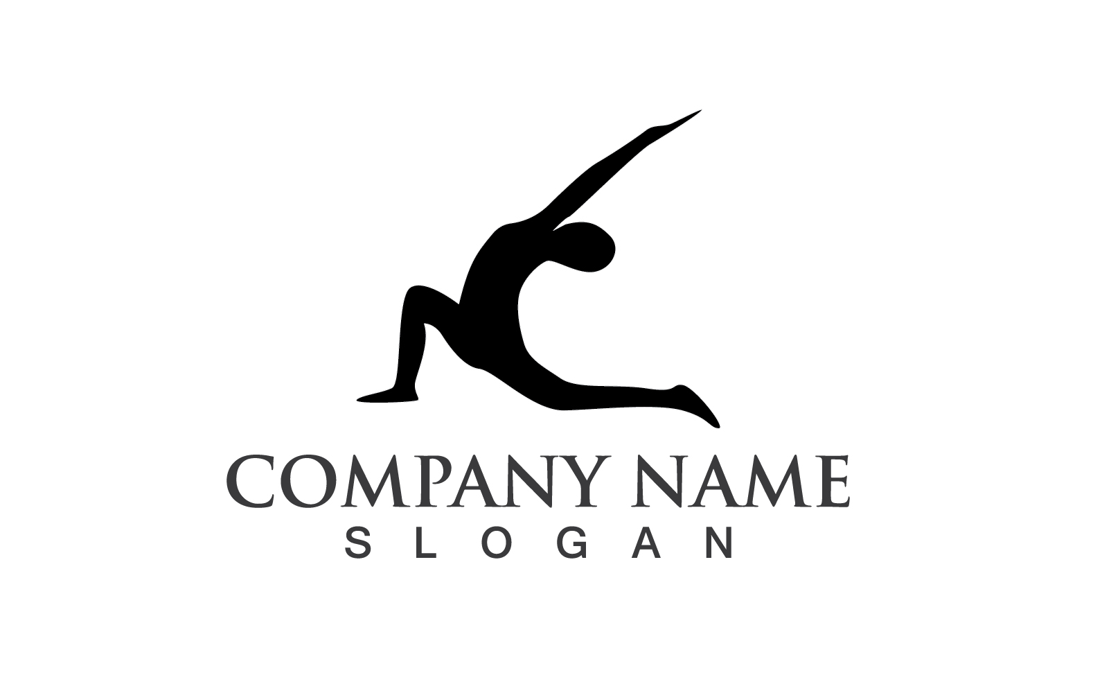 Woman Yoga Logo Silhouette Character V1