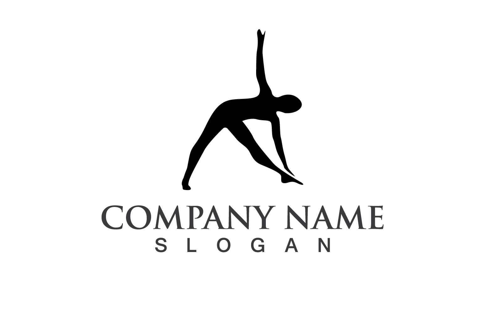 Woman Yoga Logo Silhouette Character V2