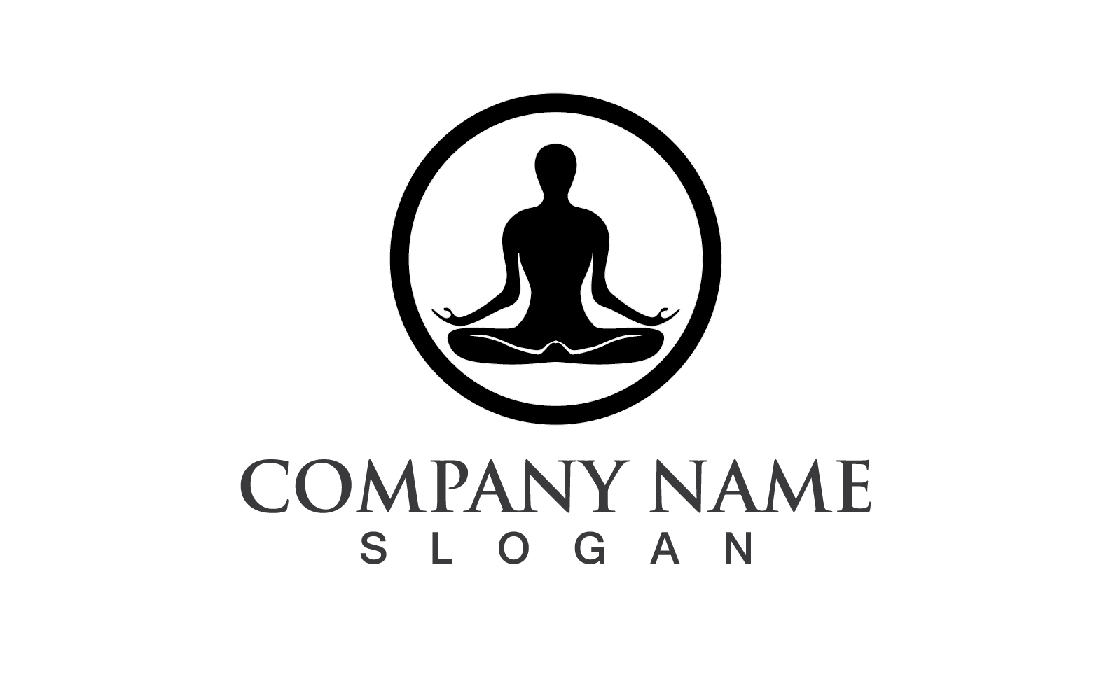 Woman Yoga Logo Silhouette Character V4