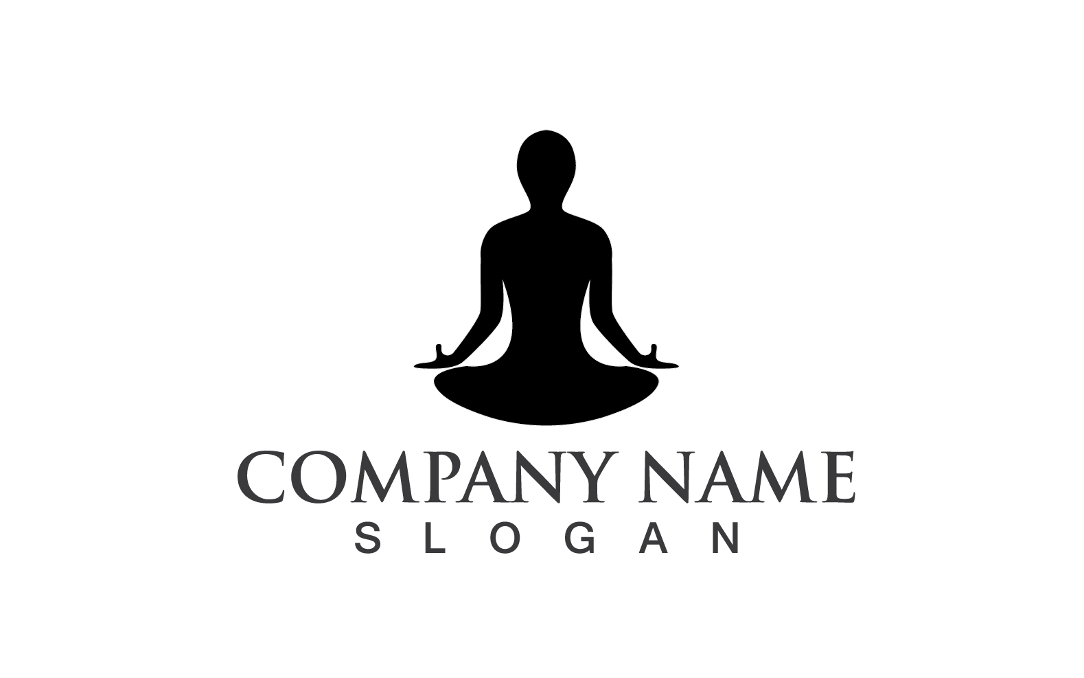Woman Yoga Logo Silhouette Character V5