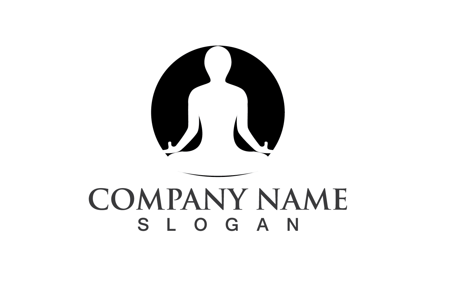 Woman Yoga Logo Silhouette Character V7