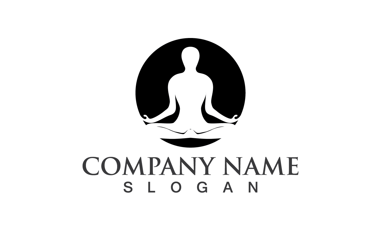 Woman Yoga Logo Silhouette Character V9