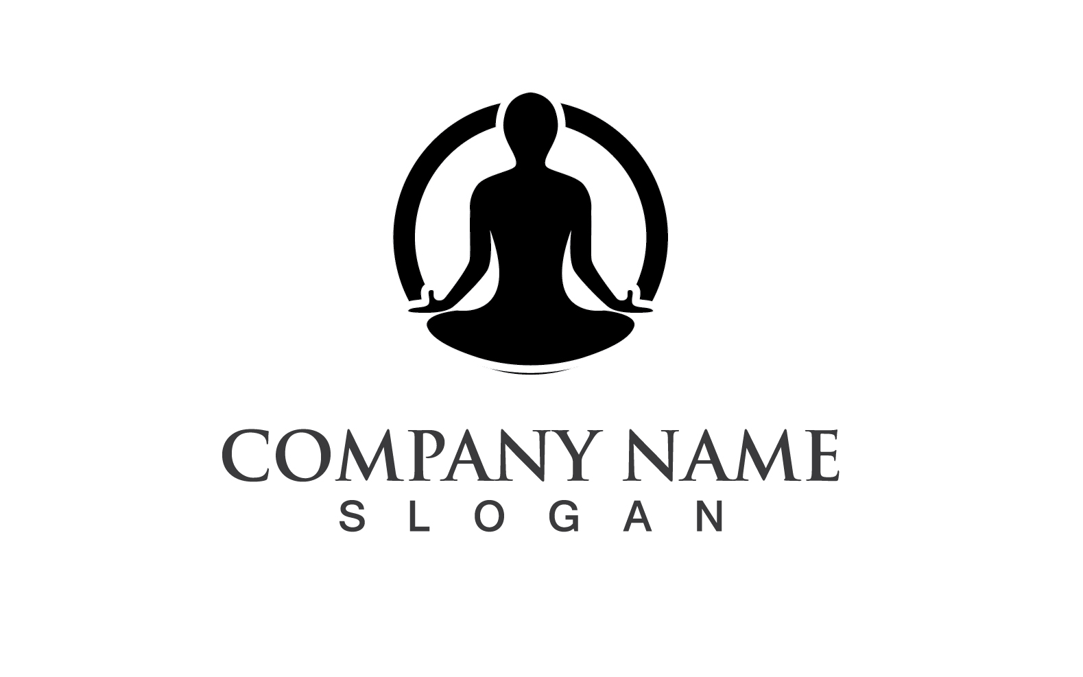 Woman Yoga Logo Silhouette Character V11