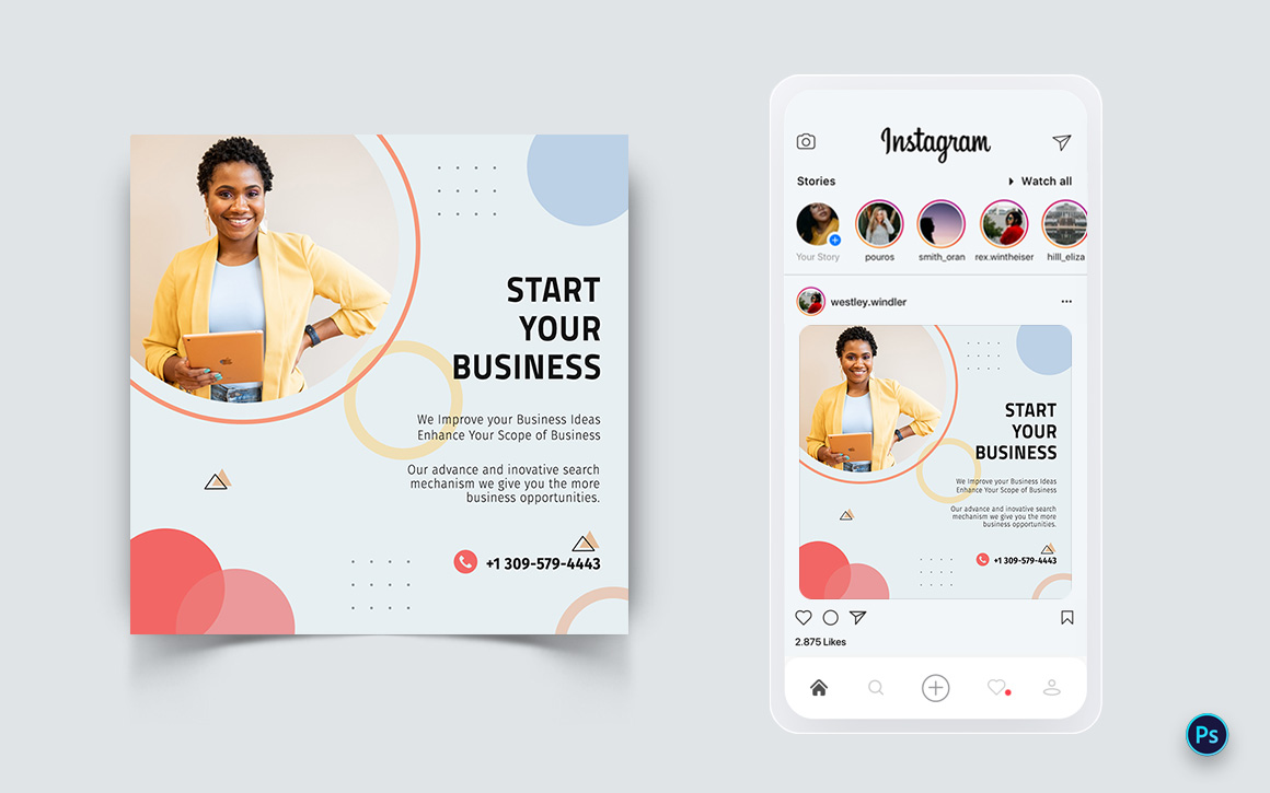 Business Service Promotion Social Media Post Design Template-01