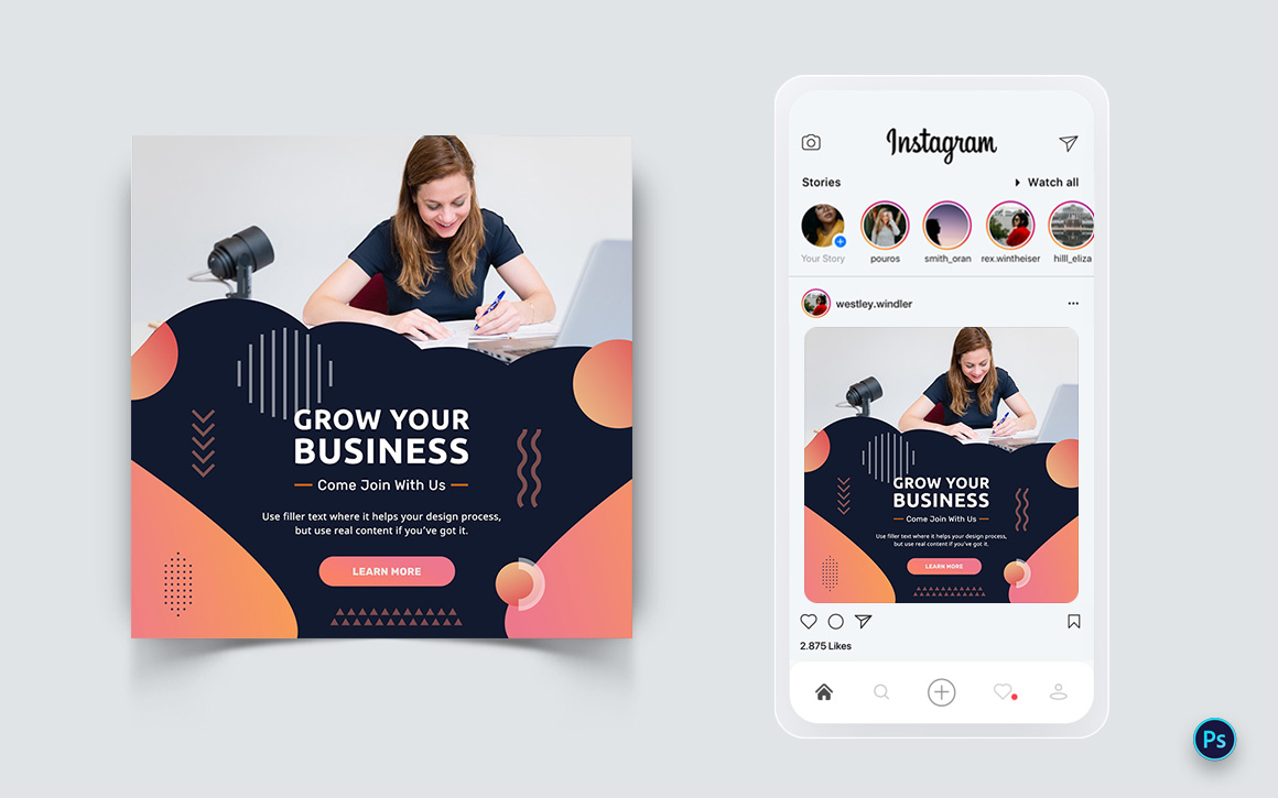 Business Service Promotion Social Media Post Design Template-04